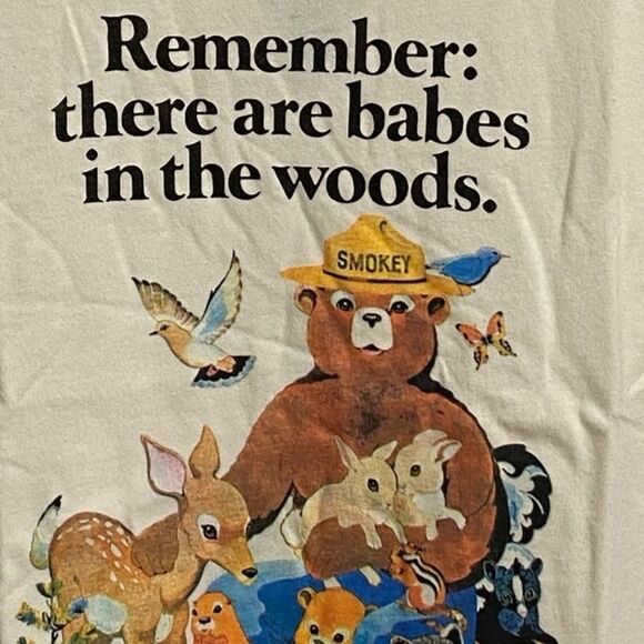 NWT Desert Dreamer Remember There Are Babes In The Wood T-Shirt Sz XS Off-White - Picture 6 of 16